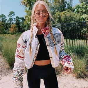 BRAND NEW NEVER WORN PATCHWORK BEIGE COAT